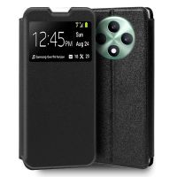 cool funda flip cover liso negro para oppo reno 12 f 4g  5g  reno 12 fs 4g  5g