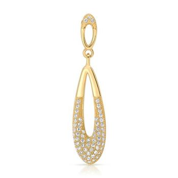 Colgante de plata dorada con piedras blancas