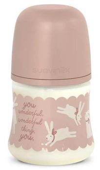 Suavinex Wonderland Biberón Flujo Lento Conejitos Rosa +0m 150 ml