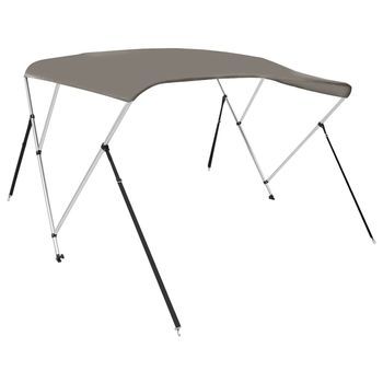 Toldo Bimini De 3 Arcos Gris 183x180x137 Cm Vidaxl