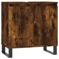 armario de bano  mueble bano madera de ingenieria roble ahumado 58x33x60 cm