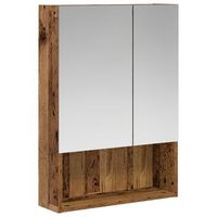 armario con espejo de bano madera vieja 50 x 145 x 70 cm vidaxl