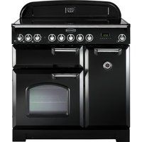 rangemaster classic deluxe 90 electric induction range cooker - black  chrome black