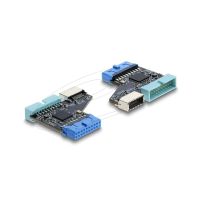 adaptador delock usb 30 interno 20 pines a 2x usb 30 y type-e key a