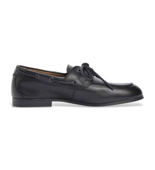 Tommy Hilfiger para hombre. FM0FM05748 Náuticos flexibles de piel negro (42), Plano, Cordones, Casual