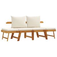 banco de jardin  banco de exterior  silla de jardin con cojines 2 en 1 madera maciza de acacia