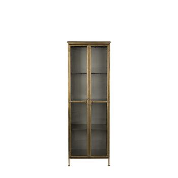 Vitrina de metal dorado
