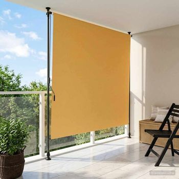 Cortina Enrollable - Accesorio Para Exterior - Poliéster Y Aluminio - Arena (150x270cm)
