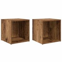 conjunto de mueble de tv 2 uds  mueble de salon  gabinete de tv madera vieja 37 x 35 x 375 cm