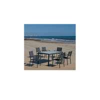 conjunto terraza jardin mesa y 4 sillones aluminio resistente