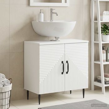 Vidaxl Mueble De Lavabo Para Baño Haarlem Blanco 59,5 X 31,5 X 59 Cm