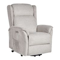 sillon reclinable electrico moderno de tela con funcion de elevacion gris claro elegy