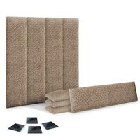 dhome juego de 8 paneles tapizados de tela de lujo pack autoadhesivos para pared acusticos absorbentes proteccion golden wood 60x20cm x8