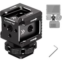 adaptador lanxire de zapata fria triple con rosca 14 y orificio arri base de extension para jaula de camara monitor microfono luz de relleno y dslr
