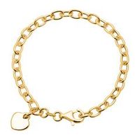 pulsera de plata 925 banada en oro con corazon grabable