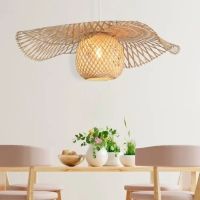Lámpara Colgante De Bambú Blanco 65 Cm – Estilo Natural Y Moderno