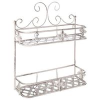 estanteria de metal blanco 52 cm bano pared envejecido vintage marayes