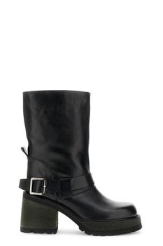 botines de piel con tobillera black