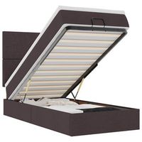 estructura de cama otomana colchon tela marron oscuro 100x200cm vidaxl