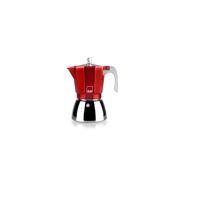 ibili cafetera italiana express elba red de color rojo en aluminio fundido
