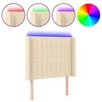 cabecero con led de tela color crema 83x16x118128 cm vidaxl
