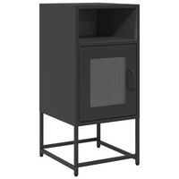 mesita de noche 36x39x78 cm acero laminado en frio - negro