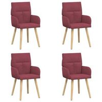 sillas de comedor 4 uds tela rojo vino 60 x 56 x 96 cm vidaxl