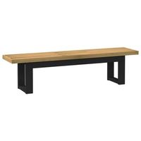 banco noain patas forma de u naturalnegro 45x180x40 cm