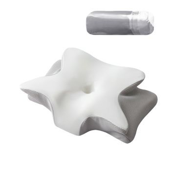 Almohada Grande De Mariposa De Doble Ala 65x45x15cm - Soporte Cervical De Espuma Viscoelástica Para Un Sueño Profundo White