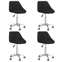 sillas de comedor giratorias 4 unidades cuero sintetico negro vidaxl