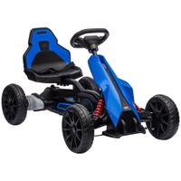 homcom kart coche electrico infantil 12v 3-8 anos velocidad 3-5kmh cinturon de seguridad 100x58x585cm azul   aosom espana