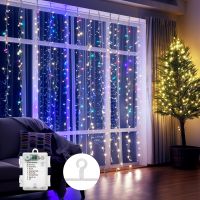 aigostar cortina luces navidad 3m3m 8 modos cadena de luces con remoto 300 led rgb temporizador luces arbol navidad resistente al agua para exterior y interior decoracion navidad fiestas