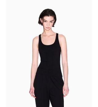 A|X Armani Exchange para mujer. XW000829AF13729UC001 Top Icon negro (M), Casual, Viscosa, Sin mangas / Tirantes