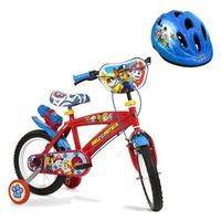 pack toimsa bicicleta infantil 14 pulgadas patrulla canina con ruedines  casco a juego