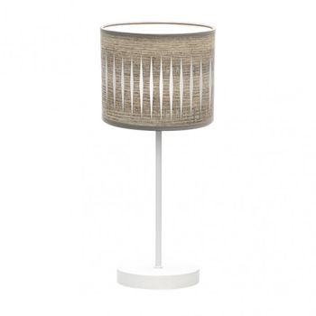 Sobremesa Piron 1xe14 Blanco/madera Gris 42x17x17 Cm marca FABRILAMP