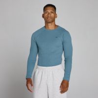 camiseta de manga larga acanalada muscle fit lift para hombre de mp - pizarra medianoche - s