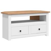 mueble esquinero tv madera pino estilo panama blanco 93x49x49cm vidaxl