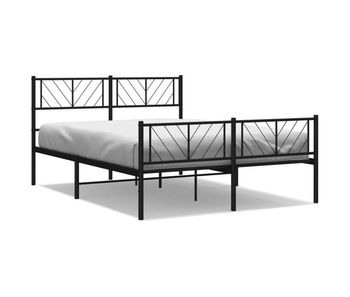 Estructura de cama cabecero y pie de cama metal negro 135x190cm con cabecero y pie de cama