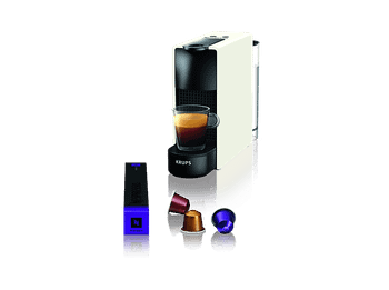 Cafetera de cápsulas - Nespresso® Krups XN1101 Essenza Mini,1310 W, 19 Bar, 0.6 L, Calentamiento en 25 s, Apagado automático, Blanco