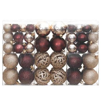 Bolas De Navidad 100 Uds Color Champán Y Marrón 3 / 4 / 6 Cm Vidaxl