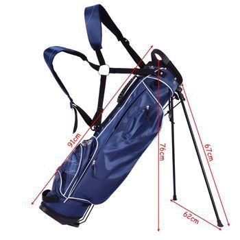 Bolsa De Golf Bolsa De Golf De 9 Pulgadas Bolsa De Lápices Bolsa De Viaje Profesional Bolsa Con Soporte Con Sección Para La Cabeza Y Correa De Transporte-azul
