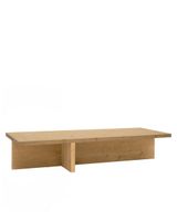 mesa de centro de madera maciza en acabado tono medio 1235x27cm