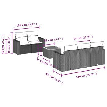 Conjunto De Sofás De Exterior (conjunto De 6 Piezas, Material De Mimbre Artificial Beige)