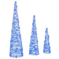 arbol de navidad  decoraciones de navidad con 90 led 3 piezas azul 20 x 20 x 80 cm acrilico