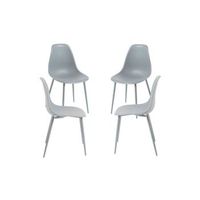 pack 4 sillas mykle total de polipropileno 854638 cm - gris claro
