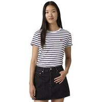 levis tops y camisetas 39185-0400 perfect tee emily stripe-bright white para mujer