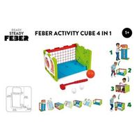 feber - activity cube 4 en 1 cubo de actividades juguete completo 3 deportes futbol baloncesto y golf y es una mesa accesorios incluidospara fomentar la actividad infantil famosa feb03000
