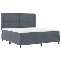 cama con box spring led y colchon gris oscuro 180 x 200 cm