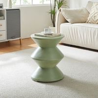 mesa auxiliar kyppeslo 47xo37 cm hormigon - verde menta encasa