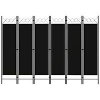 biombo separador de ambientes 6 paneles 240 x 180 cm en tela negra y hierro dec031114